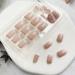 French Gold Glitter Short Square Press on Nails - 24Pcs Acrylic Full Cover Glossy Nude Tips for Women and Girls - Buy Online on SooperMarket.com