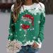 Women's Christmas Snowman & Penguin Print Sweatshirt - Green | O-Neck Raglan Pullover Top - Buy Online on SooperMarket.com