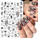 Black Skull Goth Nail Art Stickers - 3D Horror Butterfly Flame Moon Stars Rose Decals - Manicure Decoration Supplies - Buy Online on SooperMarket.com
