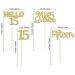 Gold Glitter 15th Birthday Cupcake Toppers - 24Pcs Quincea era Cake Decorations - Buy Online on SooperMarket.com