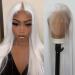 Towarm White Wig Long Straight Snow White Synthetic Lace Front Wigs Pre Plucked Natural Hairline with Baby Hair for Black Women Heat Resistant Fiber Hair Cosplay Daily Wear Wig (White)