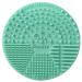 Brush Cleaning Mat, Silicone Makeup Cleaning Brush Scrubber Mat Portable Washing Tool Cosmetic Brush Cleaner with Suction Cup for Valentines Day Green