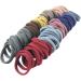50-Pack No Damage Silicone Hair Ties | Soft & Stretchy Large Rubber Bands for Thick Curly Hair | Cute Ponytail Holders in Dark Colors - Buy Online on SooperMarket.com