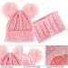 CheChury Toddler Hat and Scarf Set - Baby Knit Pom Beanie Cap with Circle Loop Scarf - Pink (1-3 Years) - Buy Online on SooperMarket.com