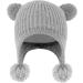 KAKU NANU Toddler Winter Hat - Double Pom Pom Earflap Beanie | Fleece Lined | Baby Boys Girls 6M-4Y | Grey - Buy Online on SooperMarket.com