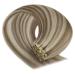 Youngsee 40 cm Clip In Extensions - Real Remy Hair Light Brown & Blonde 120g (7 Pieces) - Buy Online on SooperMarket.com