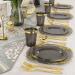 Nervure 175PCS Clear Black & Gold Plastic Plates Set for 25 Guests - Ideal for Parties & Halloween - Buy Online on SooperMarket.com