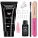 Poly Gel Nail Kit Gel Extension Nail Kit Poly Nail Gel Kit Poly Nail Gel 30ML Professional Nail Extension Gel Builder Nail Gel Set Basic Nail Kit Gifts for Women Natural pink