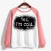 oelaio Yes I'm Cold Me 24:7 Sweatshirt Women Funny Letter Print Pullover Raglan Crewneck Long Sleeve Tops Loose Lightweight Watermelon Red - Buy Online on SooperMarket.com
