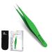 Surgical Tweezers for Ingrown Hair - Precision Sharp Needle Nose Pointed Tweezers for Splinters hairs  Ticks & Glass Removal - Best for Eyebrow Hair  Facial Hair Removal (Green)