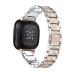 Mtozon Bling Bands Compatible with fitbit Sense/Versa 3, Women Replacement Wristbands Dressy Luxurious Bracelet for Ladies, Silver + Champagne Gold Silver + Champane Gold
