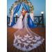 Cathedral Length Lace Bridal Wedding Veil with Comb - Floral 118 Headpiece for Women (White-2) - Buy Online on SooperMarket.com