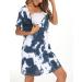 ENJOYNIGHT Women's Short Sleeve Nightdress - Tie Dye Nightshirt for Nursing and Breastfeeding in Navy - Buy Online on SooperMarket.com