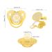 Soft Curved Golden Baby Pacifier | Ergonomic & Safe Pacifier with Clips | 26 Letters | Healthy Bling Design - Buy Online on SooperMarket.com