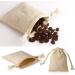 20PCS 3x3.7Inch Double Drawstring Cotton Cloth Bags - Beige | Small Jewelry Bracelet Beads Spice Gift Bags - Buy Online on SooperMarket.com