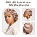 Satin Bonnet Silk Sleeping Cap - Reversible Large Hair Wrap for Curly Hair - Women/Girls Champagne+Coffee - Buy Online on SooperMarket.com
