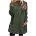 AMhomely Ladies Womens Soft Teddy Fleece Hooded Jumper Plus Size Double Fleece Casual Hoodies With Pocket V Neck Soft Fleece Hooded Sweatshirts Plain Pullover Tops Winter Lightweight Lounge Tops 02 Army Green 3XL