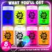 Blue Squid Fluorescent Glow Face & Body Paint Kit - Set of 8 Neon Colors for UV & Blacklight | Includes Free UV Flashlight | Festive Glowing Makeup - Buy Online on SooperMarket.com