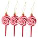 HOLIDYOYO 4pcs Lollipop Pendant Christmas Tree Hanging Peppermint Fake Christmas Candy Lollipops Red Plastic Red 11.60X5.00X1.60CM