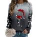 Women's Christmas Snowman Penguin Print Sweatshirt - Black, Size L - Buy Online on SooperMarket.com