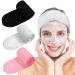Whaline 3pcs hair band for make up cosmetic headbands adjustable hair protection band terry cloth with velcro fastener (3 colors) white