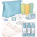 Noideeer 19 Partial travel bottles for filling exhaustive design TSA approved travel bottles set express and refillable silicone travel bottles for shampoo conditioner lotion cyan