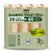 WBM Ultra Soft Bamboo Toilet Paper 20 Mega Rolls 20 60 Regular Rolls 3 Ply Bath Tissue 20 Count