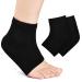Naapesi gel heels socks moisturizing socks foot care spa socks soft ventilation gel heel socks open toe socks for dry hard cracks plantar fasciitis black
