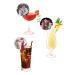 15 Pre-Cut Art Deco Christmas Party Edible Wafer Paper Cocktail Drinks Champagne Prosecco Toppers Decorations - 5cm circles