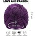Women's African Turban Flower Knot Pre-Tied Bonnet - Large Blue/Purple/Yellow/Red/Grey/Black - Buy Online on SooperMarket.com
