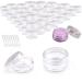 Bitefu 80 pieces 5 g 5 ml of empty containers cosmetic containers transparent plastic storage box cream pot with mini spatula sample acceptance for trips such as image as image as image as shown