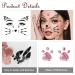 Cat Face Gems & Rhinestones for Women & Kids | Stick-On Whiskers & Body Gems | Perfect for Rave & Halloween Makeup - 4 Sheets - Buy Online on SooperMarket.com