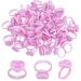 200 PCS Disposable Glue Cup Lash Tattoo Nail Art Pigment Rings 2 Slots Plastic Glue Ring Holders Palette for Eyelash Extension Beauty Tool Bulk (Purple)