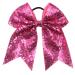 12Pcs 7.5 Glitter Sequins Pigtail Bows for Baby Girls - Sparkly Cheer Hair Bows with Elastic Hair Ties - Buy Online on SooperMarket.com