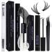 Qiveaory Lash Bond and Seal Kit 4 Pcs DIY Lash Extension with Waterproof Lashe Cluster Glue 72h Hold and Seal Lash Remover Tweezers Portable Eyelash Brush with Cap for Eyelash Extensions Beginners