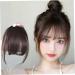 Clip in Bangs for Women 9.8" Fake Hair Natural Clip on Bangs Dark Brown Air Bangs Hair Clip with Temples & Invisible Breathable Net Curlable Cuttable Fake Bangs - Buy Online on SooperMarket.com