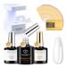 Modelones Builder Nail Gel Kit Clear Builder Gel with Mini Nail Lamp& Nail Forms Set Hard Gel Builder for Nails Extension Strengthener Base Gel in a Bottle Nail Art Manicure