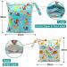HOTLIKE 2Pcs Waterproof Reusable Wet Bag | Cloth Diaper Organizer for Daycare, Travel, Beach | Double Zipper Storage Bag - Blue - Buy Online on SooperMarket.com