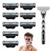 8Pcs Razor Blades Refills with 1 Handle Razors for Mach 3 Blades Replacement Blade with Double Lubrication Strip Compatible with Mach 3 Handles Shaving Manual Shaver Blade Men Father Boyfriend