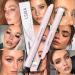 LSxia Double-headed Eye Brow Wax Pen  2 in 1 Clear Eye-brow Gel Pencil with Eye-brow Comb  Waterproof Brow Gel / Eye-brow Styling Soap / Eye-brow Wax Pencil for Reshape the Boundary 3D Eyebrows Makeup