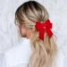 Niuhong 4 Pieces Large Bow Hair Clips Fabric Hair Bow Women Hair Clips Ponytail Holder Girls Bow Tie Hair Bows Clips Hair Bow Headband Velvet Bow Hair Clips Hair Band Red - Buy Online on SooperMarket.com