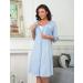 Marvmys Maternity Nightdress for Breastfeeding & Hospital - XL, Blue - Nursing Nightgown with 3/4 Sleeves, V Neck, Button Down - Soft Sleepwear for Pregnant Women - Buy Online on SooperMarket.com