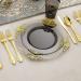 Nervure 175PCS Clear Black & Gold Plastic Plates Set for 25 Guests - Ideal for Parties & Halloween - Buy Online on SooperMarket.com