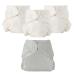 Esembly Cloth Diaper Bundle Set 3 Organic Absorbent Inners and 1 Waterproof Recycled Diaper Cover Reusable Washable Diapers with Snap Closure Size 2 (18-35lbs) Dove Size 2 Bundle - Dove