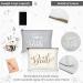 Bride Gift Set - 24 Pieces Bachelorette Proposal, Makeup Bags, Hair Scrunchies, Satin Hair Ties, Wedding Cards - Silver & Gold Theme - Buy Online on SooperMarket.com