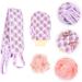 Buy 3-Piece Bath Towel Set with Lotion Gloves Bath Sponge & Back Scrubber - Deep Cleaning Tool - Purple - International Shipping Available - Buy Online on SooperMarket.com