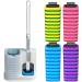 Disposable Toilet Brush with 40 Refills Disposable Toilet Bowl Brush with Toilet Bowl Cleaners Disposable Toilet Bowl Cleaner Wand with Storage Caddy and Toilet Wand Refills