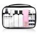 Empty Plastic Travel Bottles Containers, TSA Approved Travel Size Toiletries Tubes Kit for Carry-On Set for Women/Men(Pink)