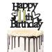 Sumerk Glitter Happy 11th Birthday Cake Toppers 11th Cake Topper 11th Birthday Cake Decorations Party Supplies for Boys Girls - Pack of 1