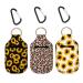 Party Girl Kim Hand Sanitizer Holder - 1 oz Travel Size Hand Sanitizer Keychain Holder Attaches Easily to Your Purse Backpack Diaper Bag with Key Ring and Carabiner Clip Sunflower Leopard 3 Count (Pack of 1) Sunflower Leopard